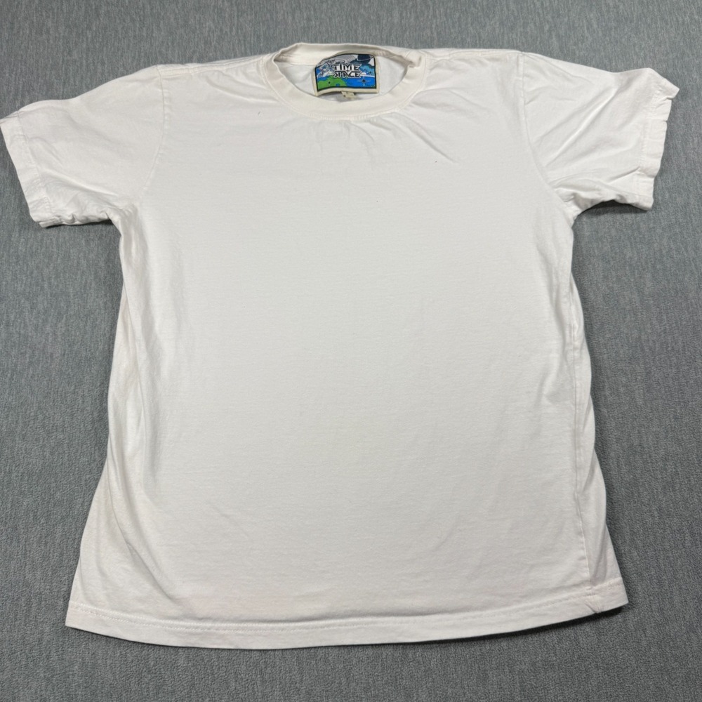 Time Space Shirt Mens Large White Crewneck Astronaut Graphic Short Sleeve Tee